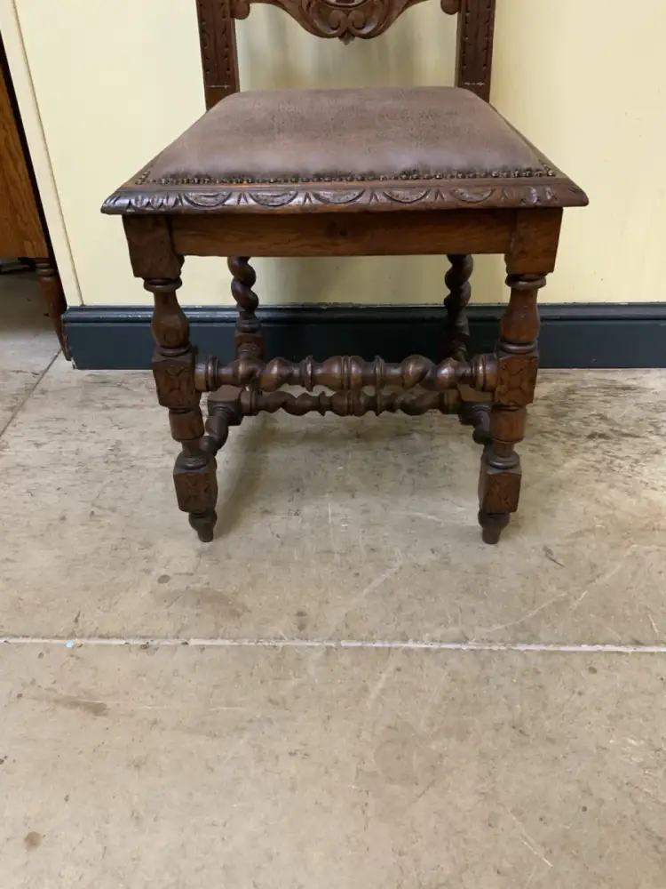 6 antike Gründerzeit Stühle mit Lederbezug  - Lieferung möglich! 7