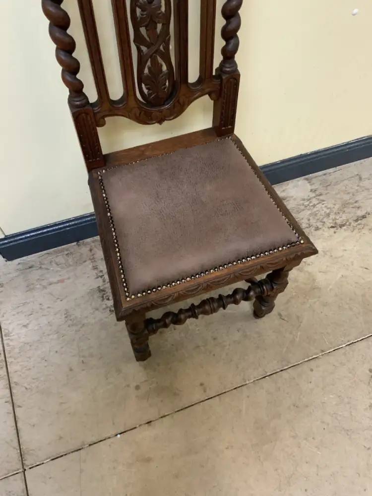 6 antike Gründerzeit Stühle mit Lederbezug  - Lieferung möglich! 9