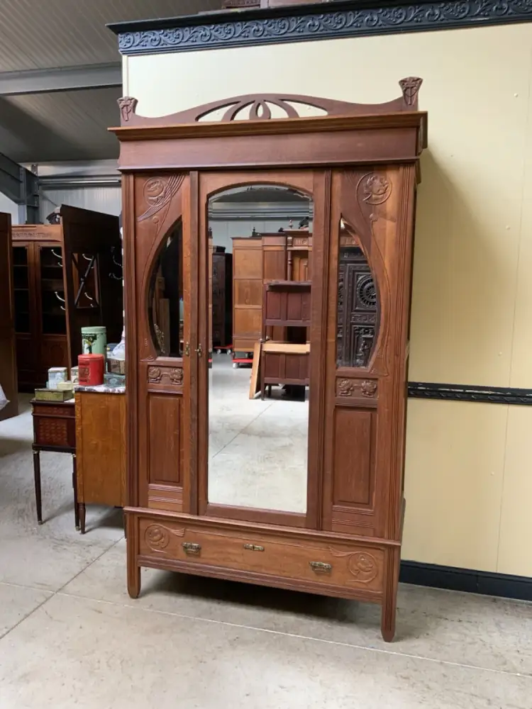 Antiker Jugendstil Kleiderschrank, Art Nouveau -  Lieferung möglich! 0
