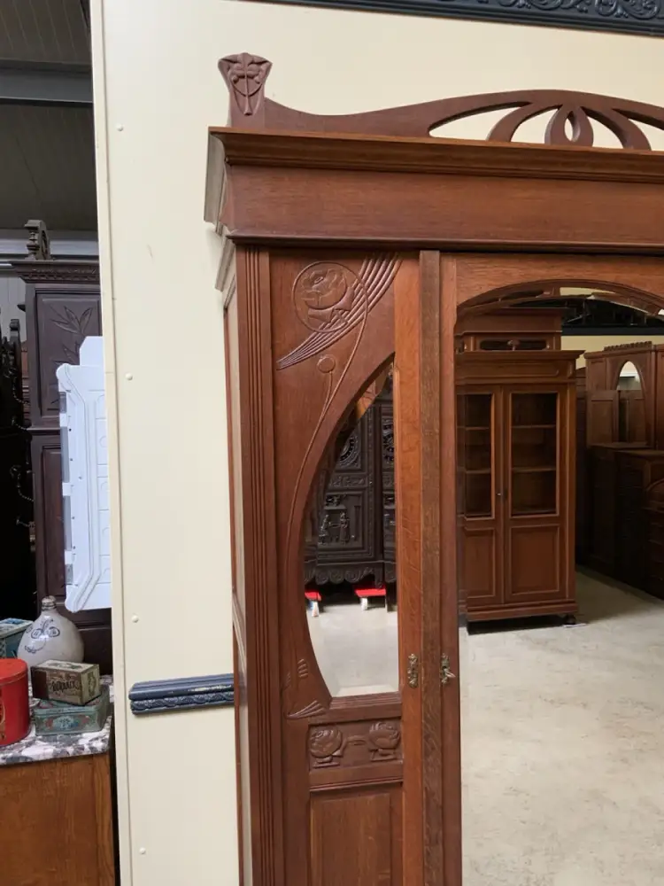 Antiker Jugendstil Kleiderschrank, Art Nouveau -  Lieferung möglich! 13