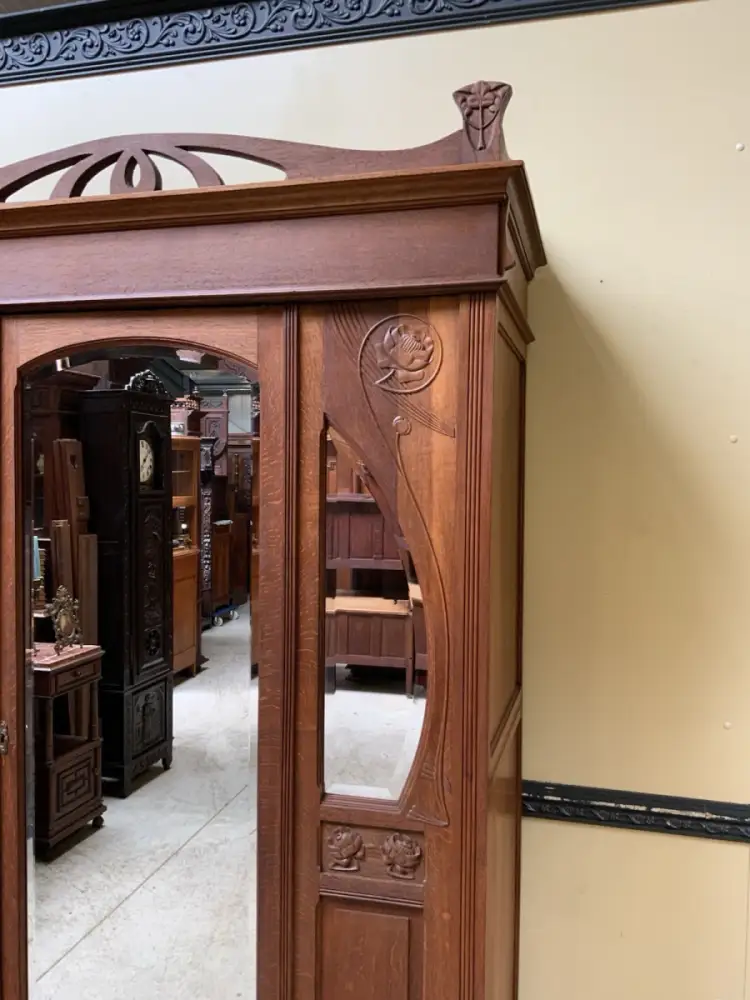 Antiker Jugendstil Kleiderschrank, Art Nouveau -  Lieferung möglich! 14