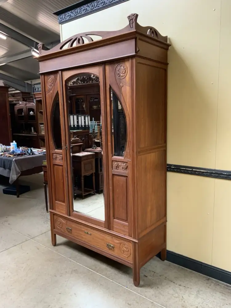 Antiker Jugendstil Kleiderschrank, Art Nouveau -  Lieferung möglich! 3