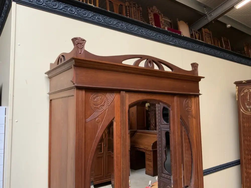 Antiker Jugendstil Kleiderschrank, Art Nouveau -  Lieferung möglich! 6