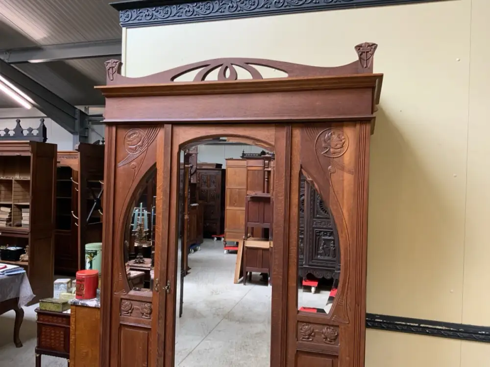 Antiker Jugendstil Kleiderschrank, Art Nouveau -  Lieferung möglich! 8