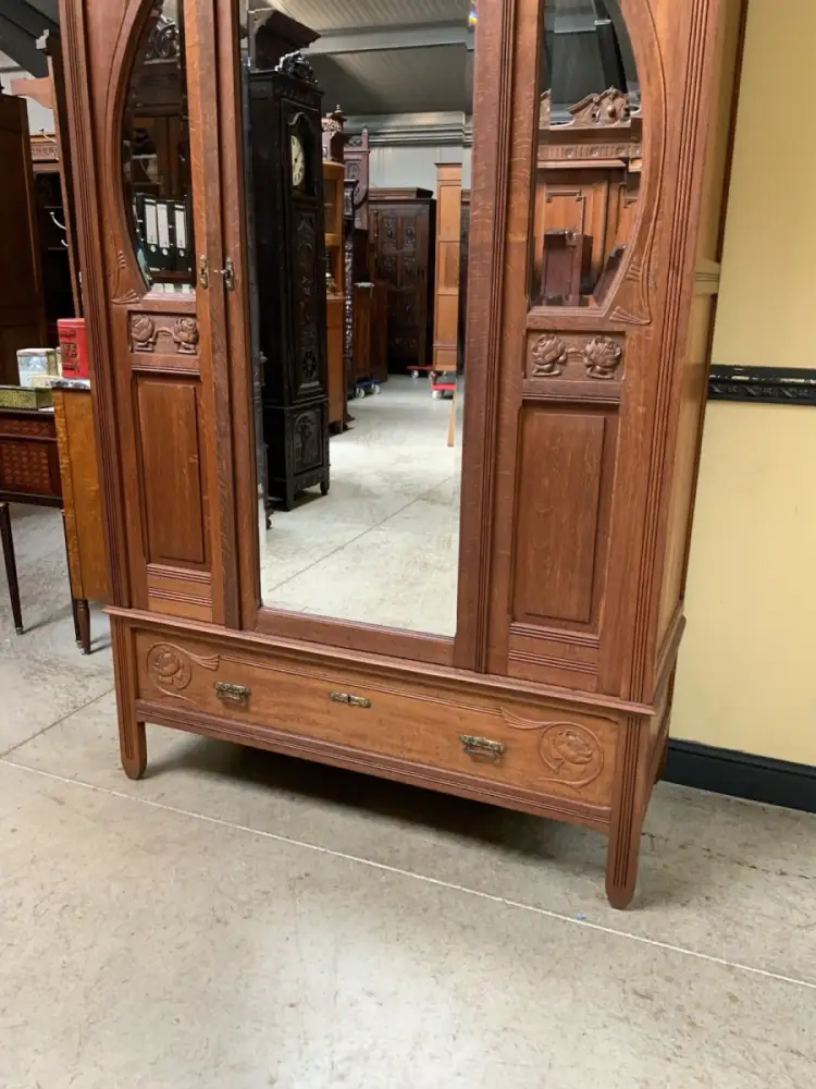 Antiker Jugendstil Kleiderschrank, Art Nouveau -  Lieferung möglich! 9