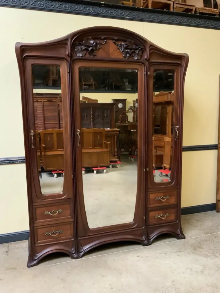 Antik Jugendstil Kleiderschrank, Wäscheschrank- Art Nouveau - Lieferung möglich! 2