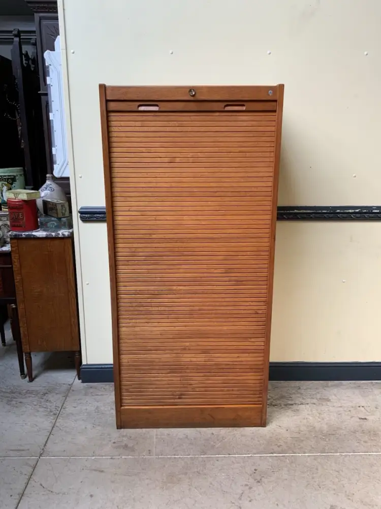 Antiker Art Deco Rollladen Archivschrank - Lieferung möglich! 0