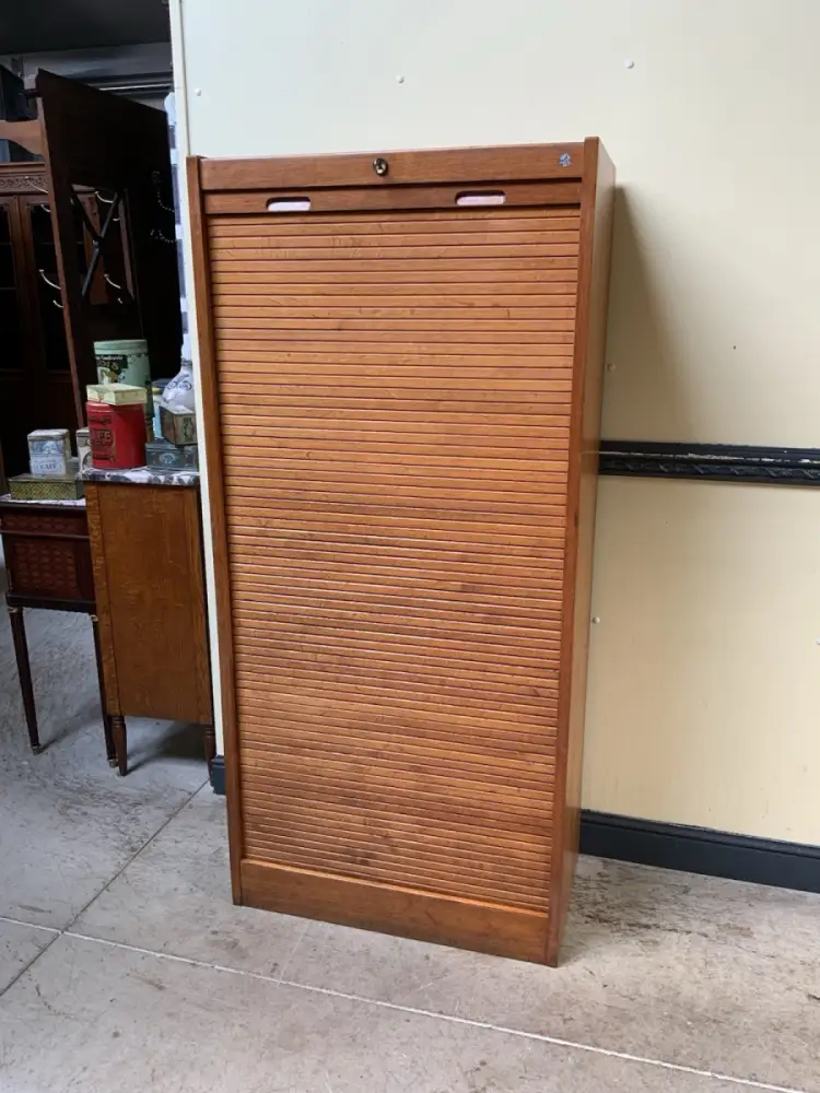 Antiker Art Deco Rollladen Archivschrank - Lieferung möglich! 2