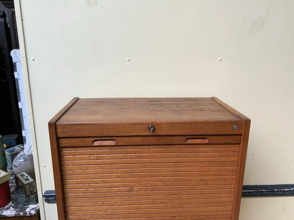 Antiker Art Deco Rollladen Archivschrank - Lieferung möglich! 5