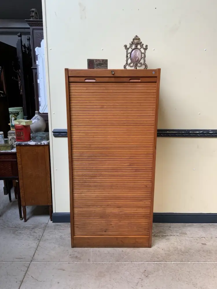 Antiker Art Deco Rollladen Archivschrank - Lieferung möglich! 6