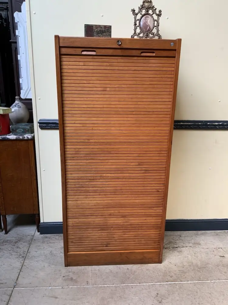 Antiker Art Deco Rollladen Archivschrank - Lieferung möglich! 7