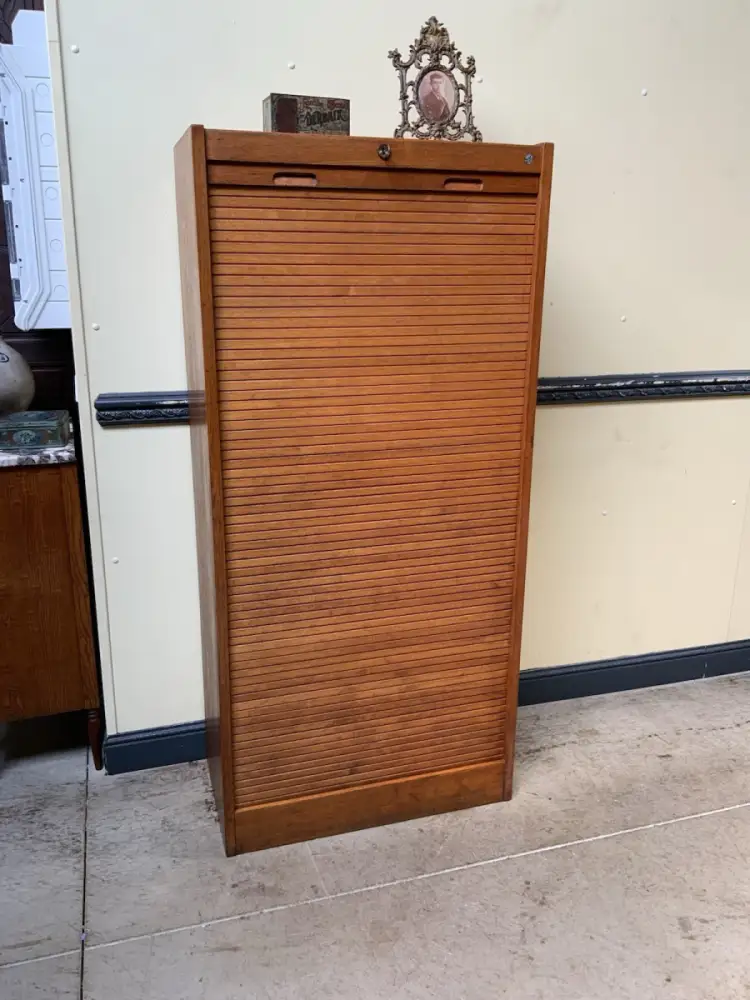 Antiker Art Deco Rollladen Archivschrank - Lieferung möglich! 8