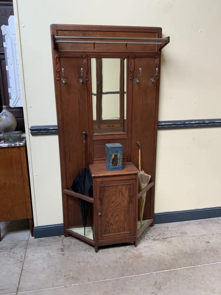 Antike Art Deco Garderobe mit Schrank - Traumhaft - Lieferung möglich! 1