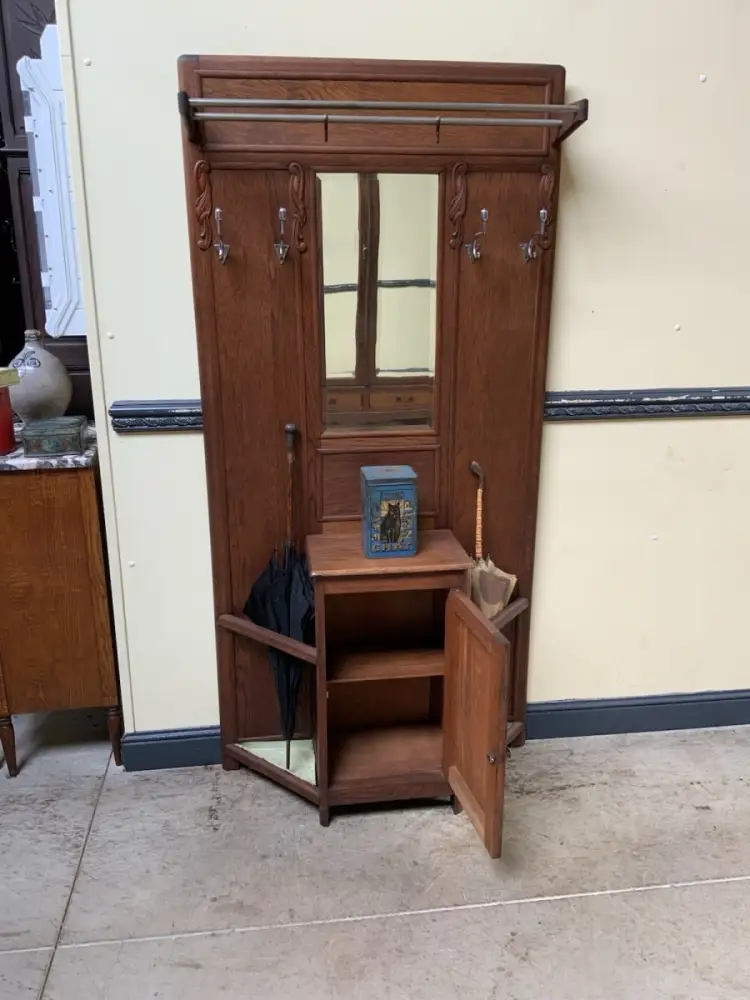 Antike Art Deco Garderobe mit Schrank - Traumhaft - Lieferung möglich! 10
