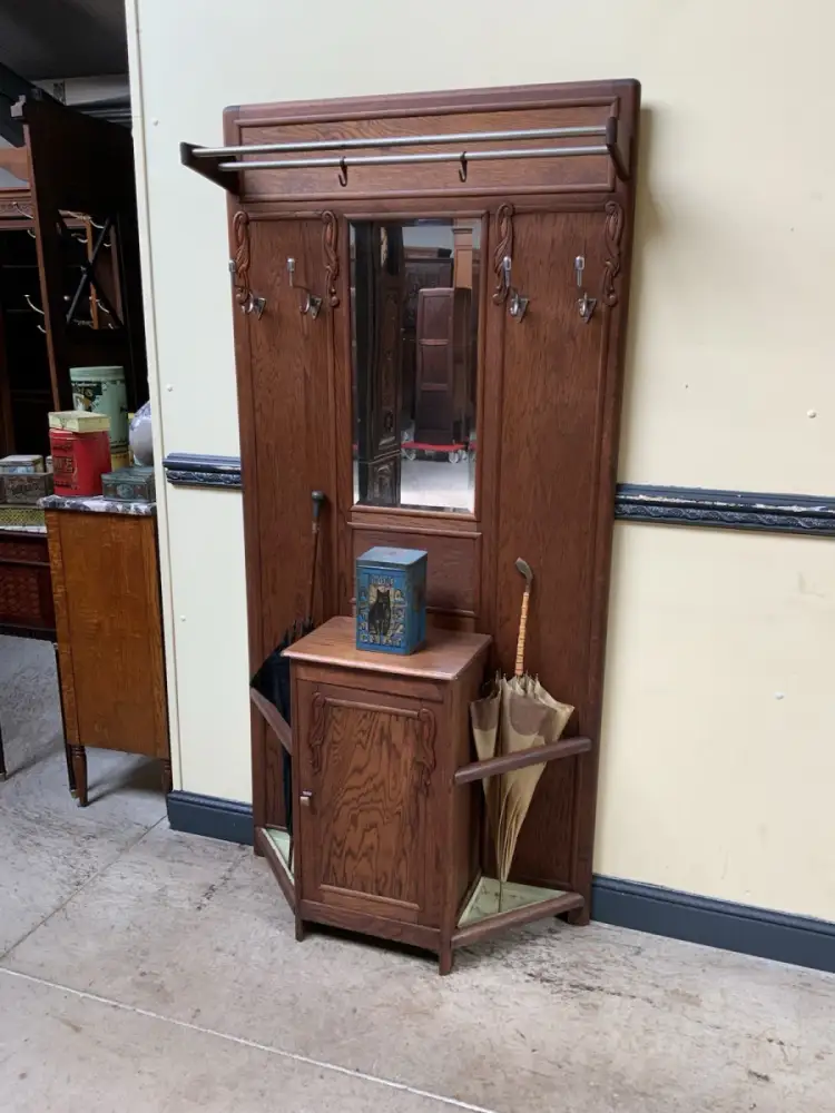 Antike Art Deco Garderobe mit Schrank - Traumhaft - Lieferung möglich! 2