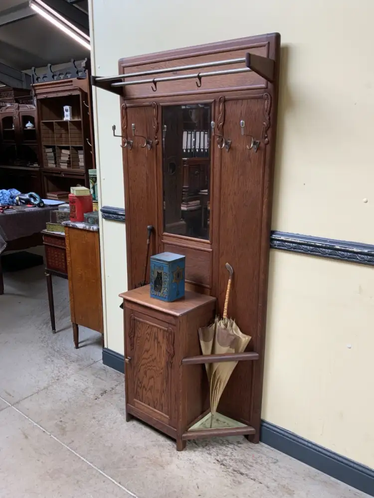 Antike Art Deco Garderobe mit Schrank - Traumhaft - Lieferung möglich! 3