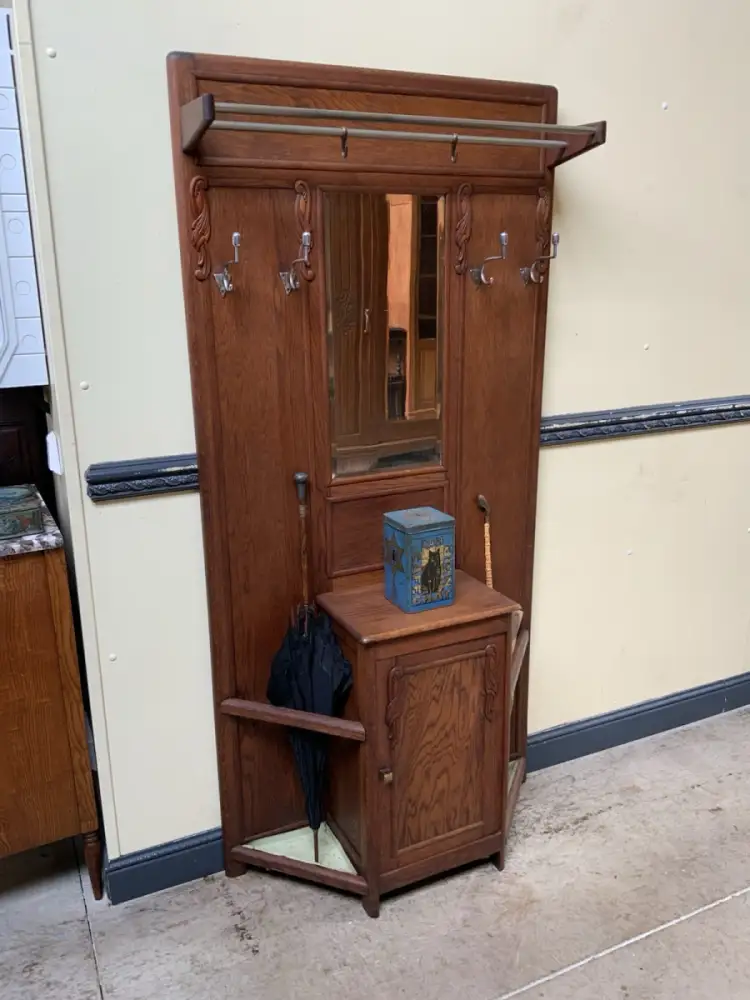 Antike Art Deco Garderobe mit Schrank - Traumhaft - Lieferung möglich! 4