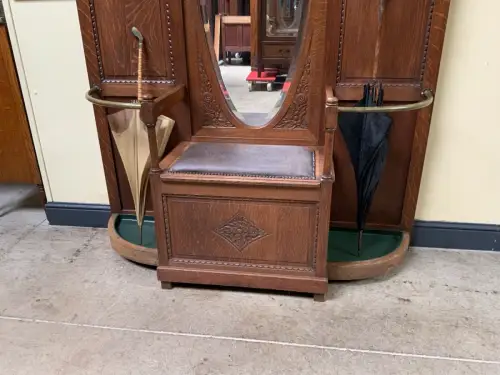 Antik - Garderobe, Kleiderständer mit Truhenbank - Art Deco - Lieferung möglich!