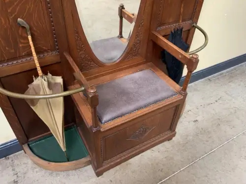 Antik - Garderobe, Kleiderständer mit Truhenbank - Art Deco - Lieferung möglich!