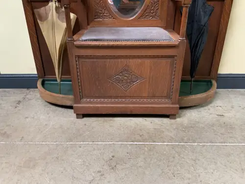 Antik - Garderobe, Kleiderständer mit Truhenbank - Art Deco - Lieferung möglich!
