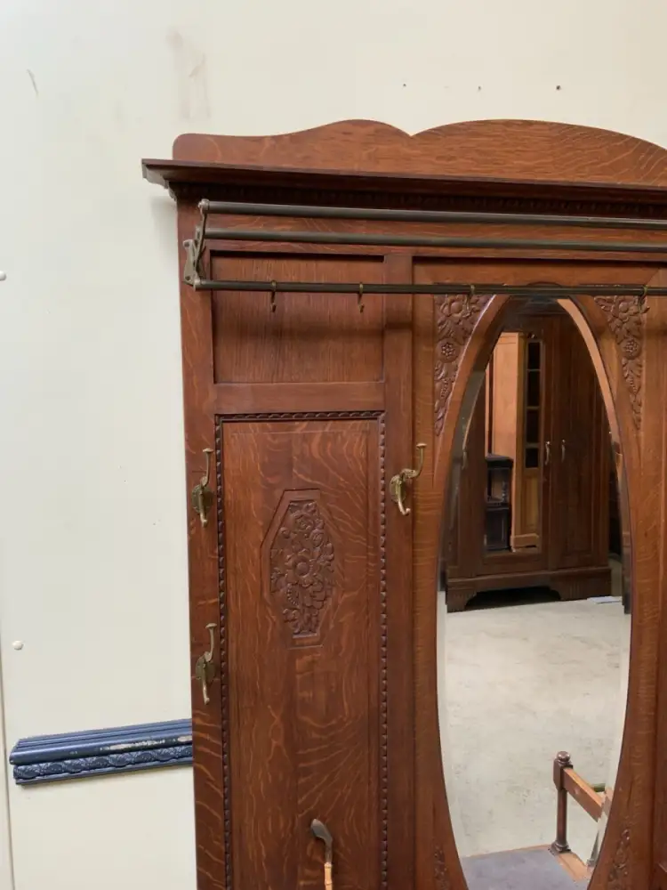 Antik - Garderobe, Kleiderständer mit Truhenbank - Art Deco - Lieferung möglich! 14