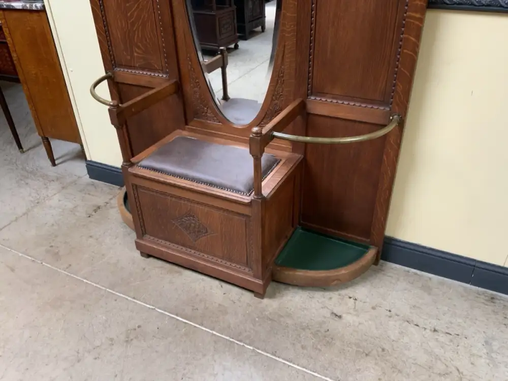 Antik - Garderobe, Kleiderständer mit Truhenbank - Art Deco - Lieferung möglich! 20