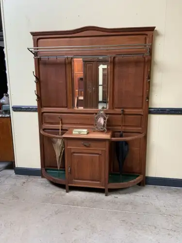Antike imposante Jugendstil Garderobe mit Schrank, Schub   - Lieferung möglich!
