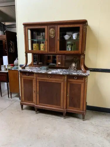Antikes Jugendstil Buffet, Vitrine, Kredenz - Bronze - Lieferung möglich!