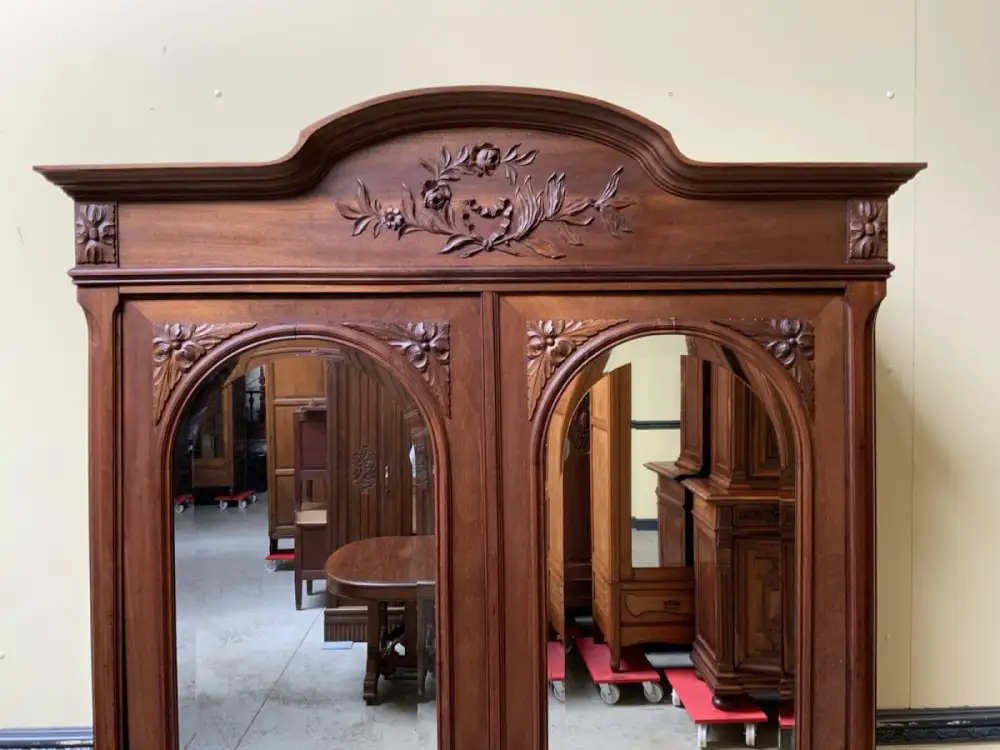 Antik - Wäscheschrank, Geschirrschrank, Nußbaum - Jugendstil - Lieferung mögl.! 11