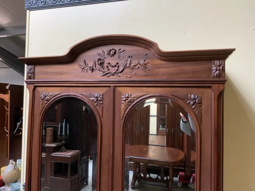 Antik - Wäscheschrank, Geschirrschrank, Nußbaum - Jugendstil - Lieferung mögl.! 13