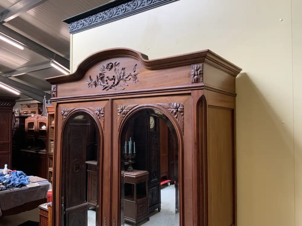 Antik - Wäscheschrank, Geschirrschrank, Nußbaum - Jugendstil - Lieferung mögl.! 14