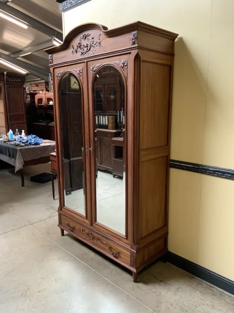 Antik - Wäscheschrank, Geschirrschrank, Nußbaum - Jugendstil - Lieferung mögl.! 2