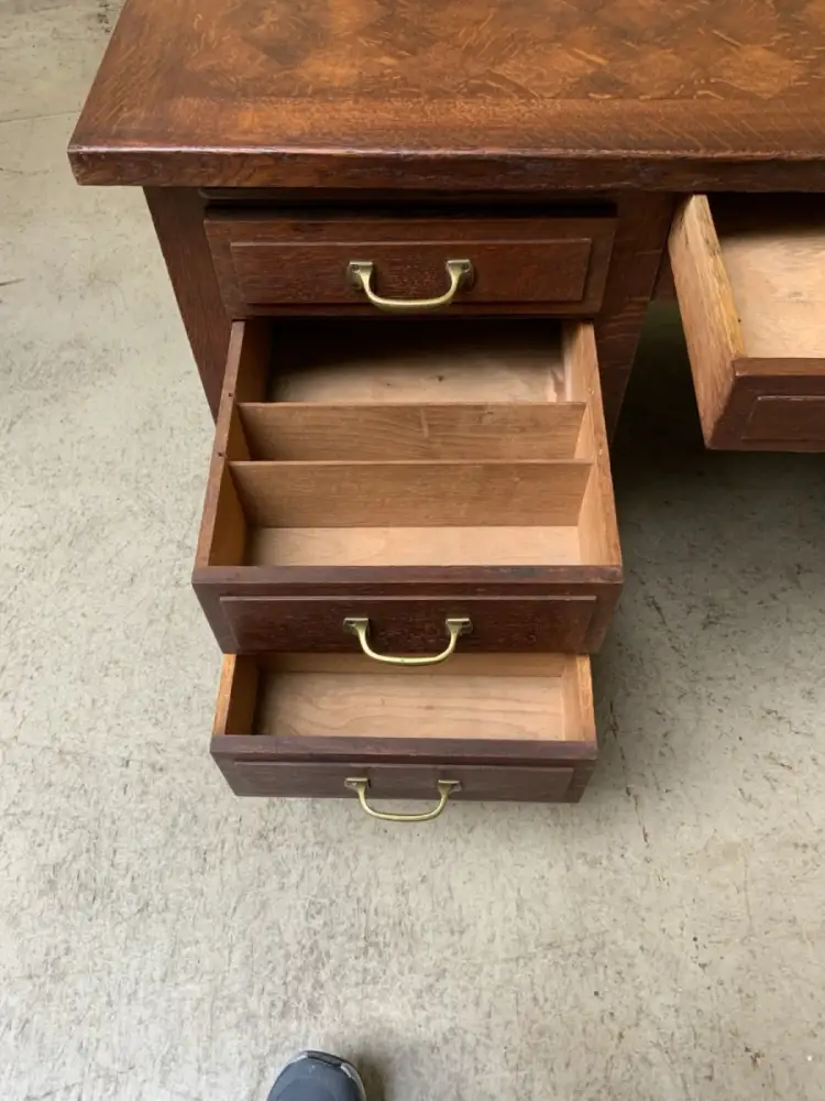 Antiker frei aufstellbarer Jugendstil Schreibtisch - Lieferung möglich! 14