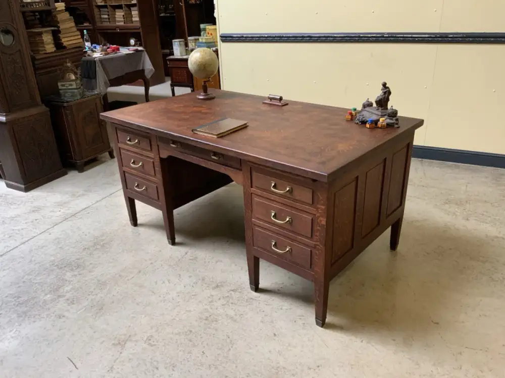 Antiker frei aufstellbarer Jugendstil Schreibtisch - Lieferung möglich! 4