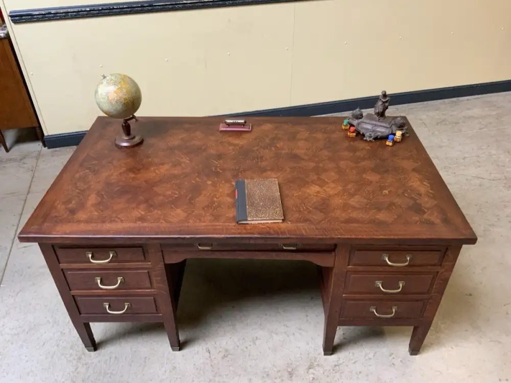 Antiker frei aufstellbarer Jugendstil Schreibtisch - Lieferung möglich! 6
