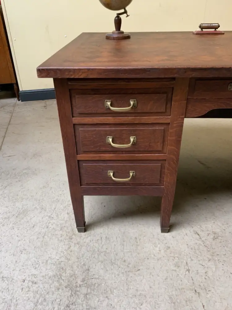 Antiker frei aufstellbarer Jugendstil Schreibtisch - Lieferung möglich! 8