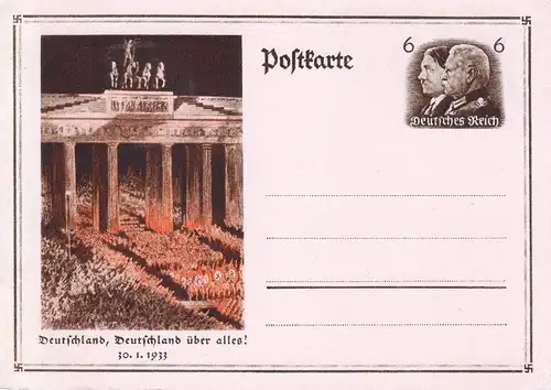 Postkarte Postfrisch in Berlin 30.01.1933