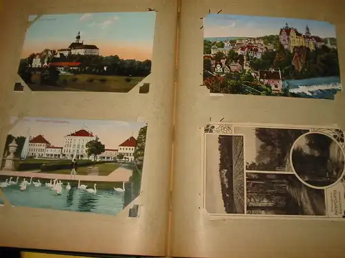 400 alte  ansichtskarten,viele lithos aus deutschland in einem alten album,komplett abgabe.