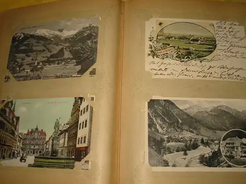 400 alte  ansichtskarten,viele lithos aus deutschland in einem alten album,komplett abgabe.