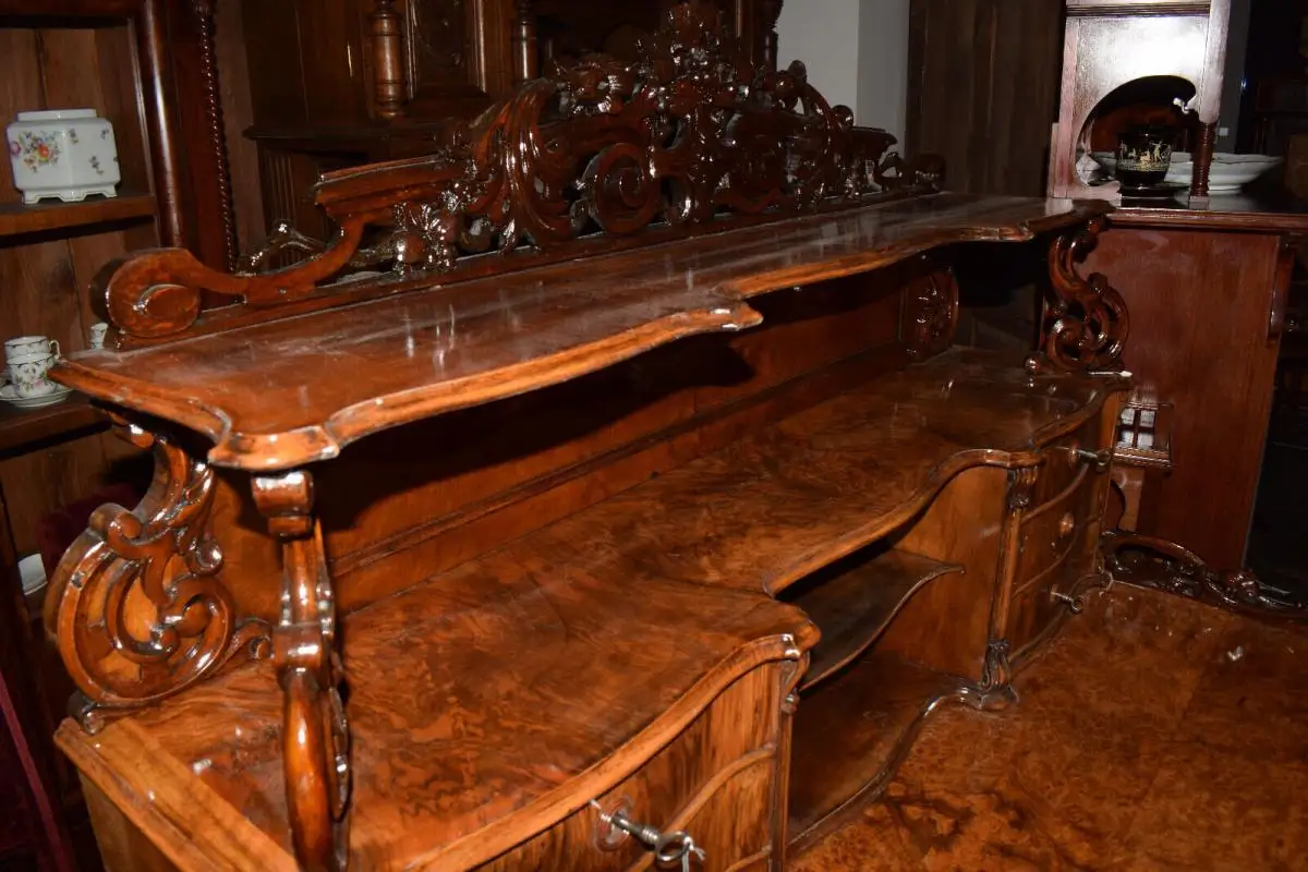 Wunderschöner aufwendiger Schreibtisch Sekretär Wurzelholz Nussbaum restauriert! 11