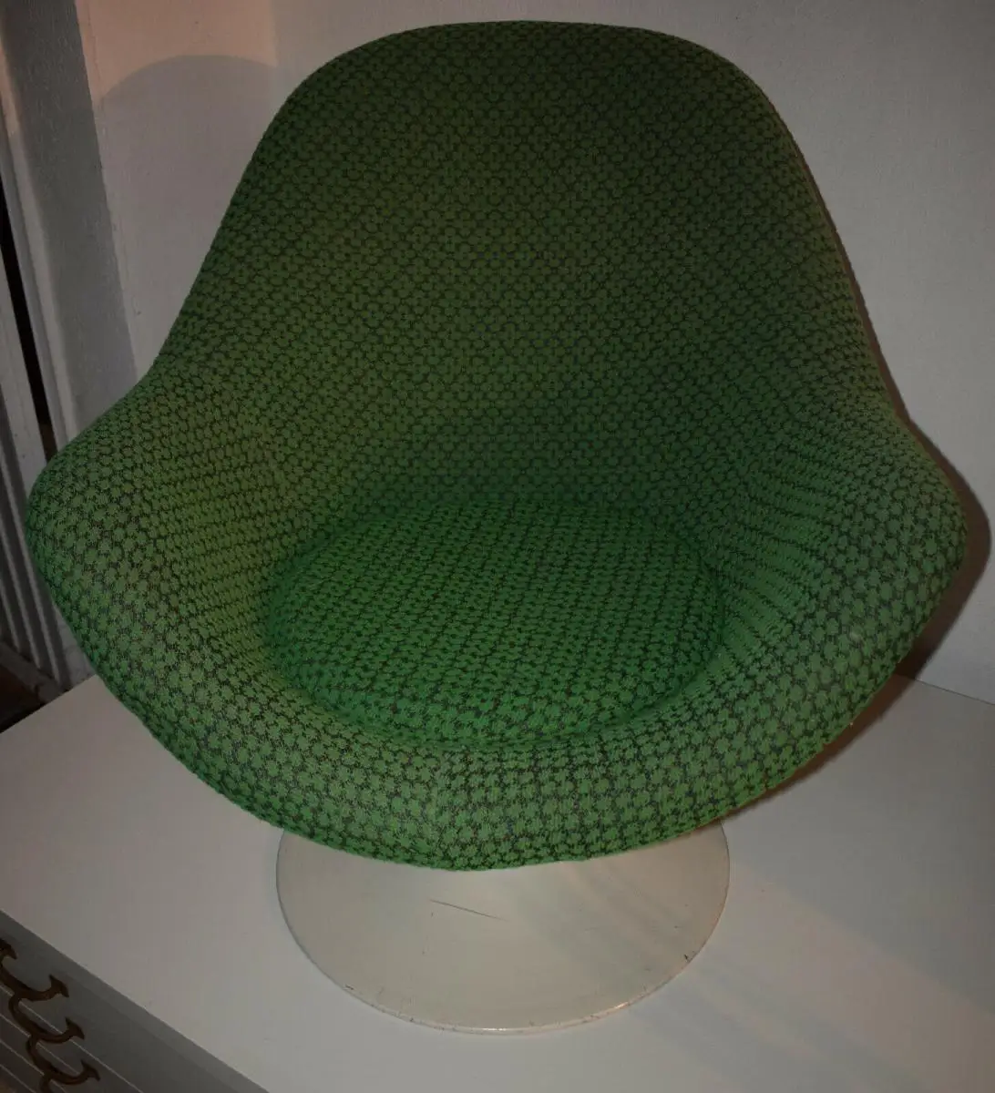 1 großer drehbare Cocktailsessel, Sessel mit Tulpenfuß aus Metall, 50er TOLL! 5