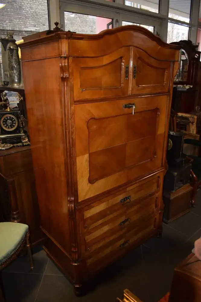 Schöner Sekretär Kirschbaum furniert Louis-Philippe-Stil 1850 Klappsekretär, TOP 1