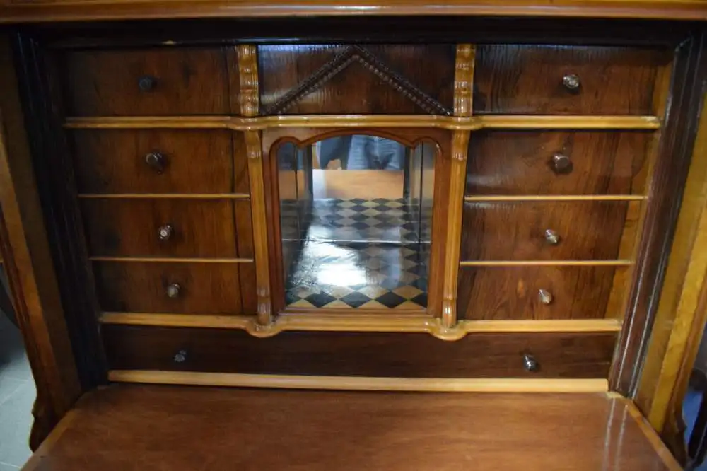 Schöner Sekretär Kirschbaum furniert Louis-Philippe-Stil 1850 Klappsekretär, TOP 4