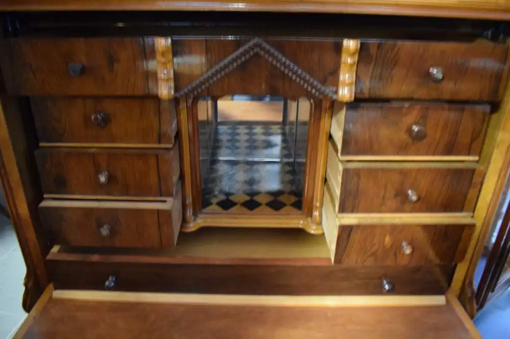 Schöner Sekretär Kirschbaum furniert Louis-Philippe-Stil 1850 Klappsekretär, TOP 5