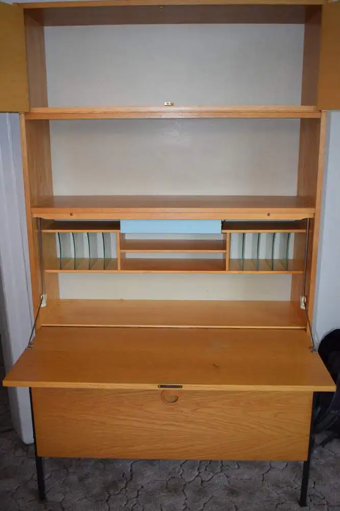 Vintage Hellerau Sekretär, Joachim Nebelung, Holz Esche TOP 2