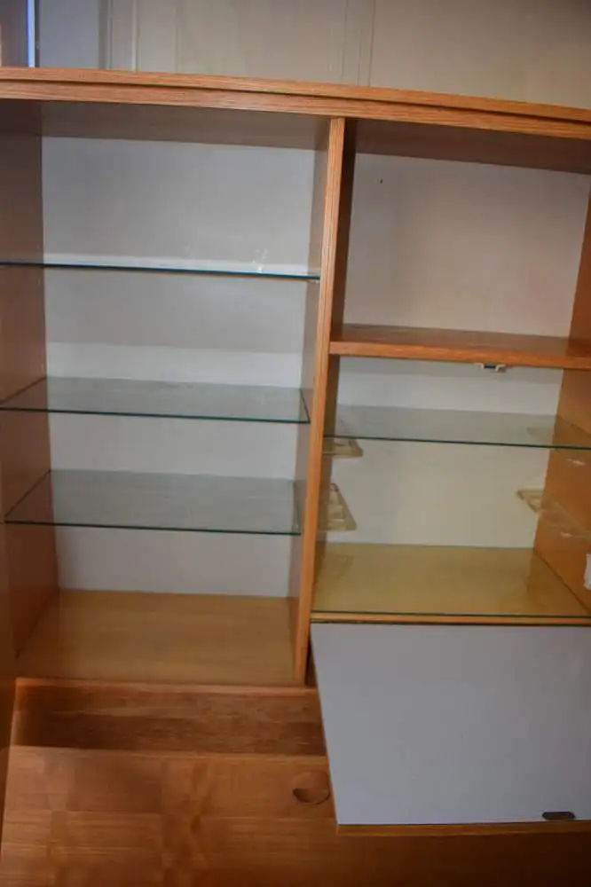 Vintage Hellerau Schrankwand, 3 Segment, Vitrine, Schrank und Bar TOP 3