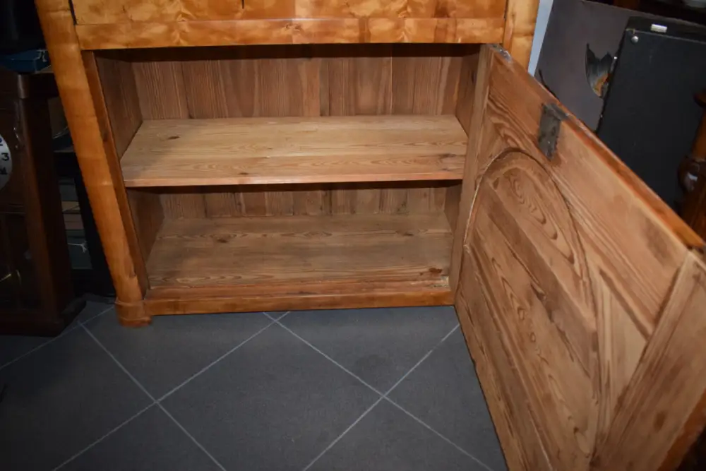Biedermeier Sekretär mit Aufsatz, Birke hell komplett restauriert 6