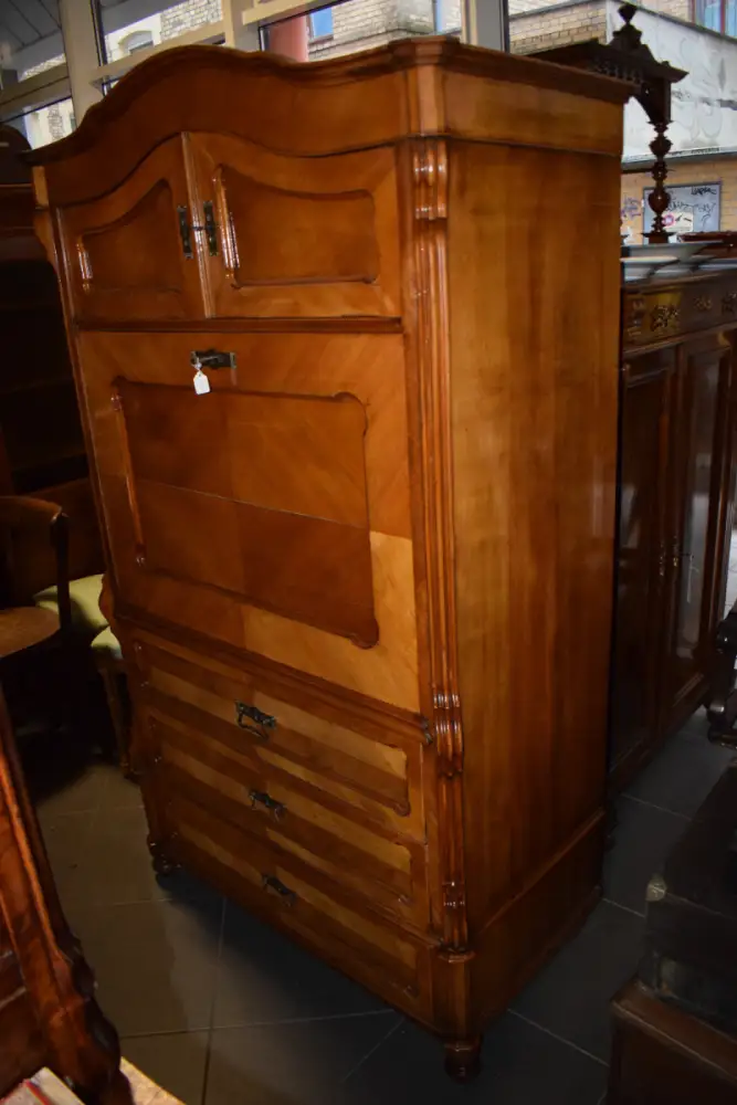Schöner Sekretär Kirschbaum furniert Louis-Philippe-Stil 1850 Klappsekretär, TOP 2
