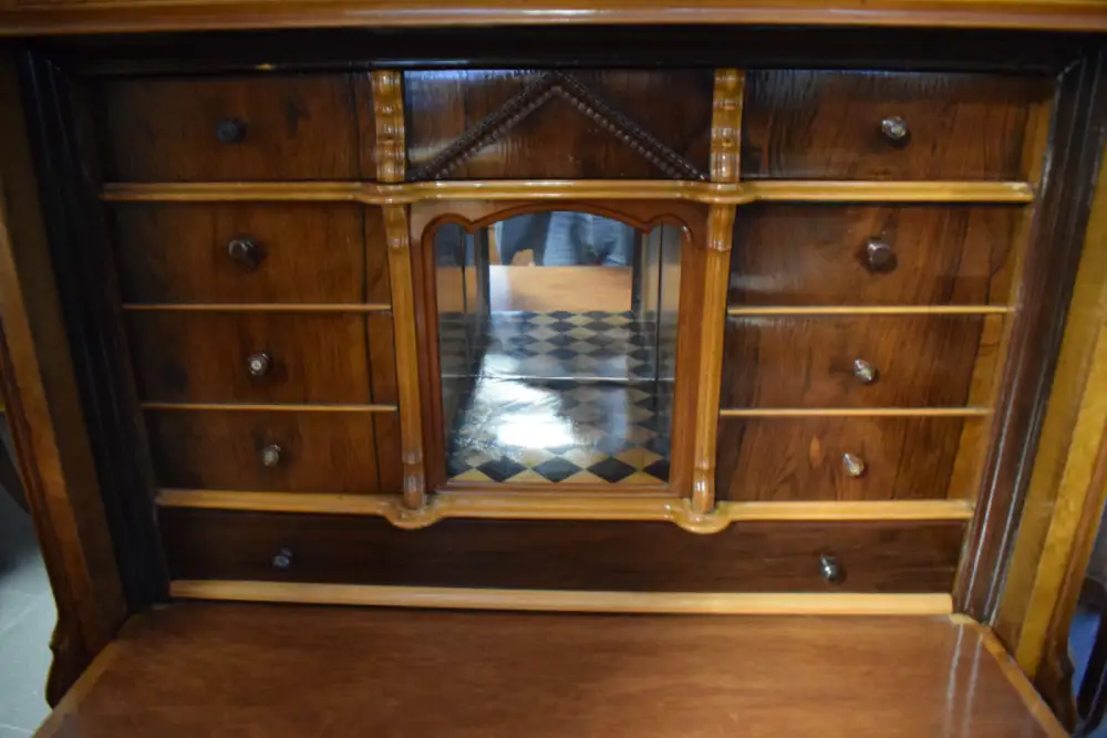 Schöner Sekretär Kirschbaum furniert Louis-Philippe-Stil 1850 Klappsekretär, TOP 4