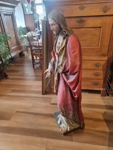 Jesus Christus, Holz Skulptur aus dem 19. Jahrhundert 